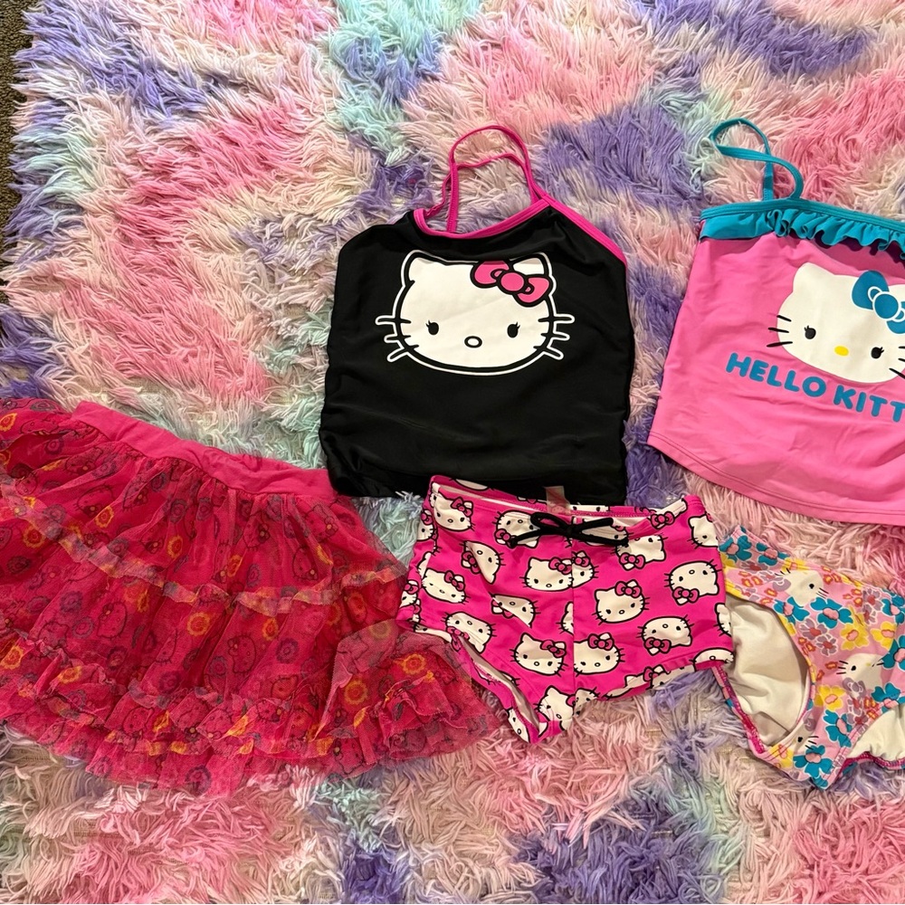 Hello Kitty Kids 2 piece bathing suits size 6 Bundle
